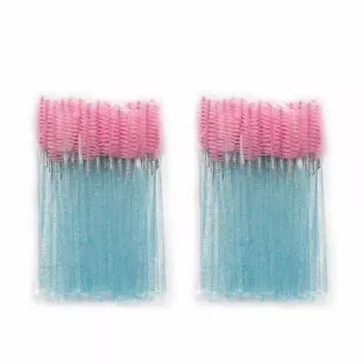 100x Disposable Glitter Eyelash Brush Mascara Wands Applicator Pink/Blue Color • $8.98