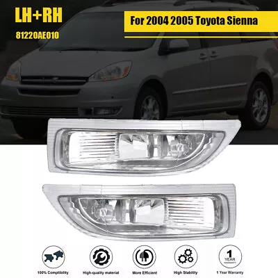 Pair Left & Right Front Bumper Fog Light Lamp Clear For 2004 2005 Toyota Sienna • $32.30