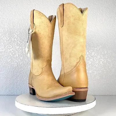 Lane DELANI Western Boots 10 Sandstone Leather Cowboy Cowgirl Snip Toe Mid Calf • $155