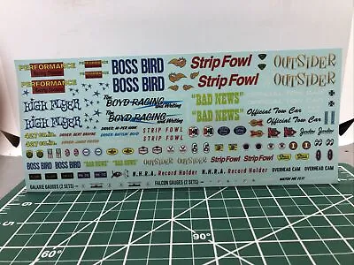 FOB HUGE 60’s Drag Race Gasser AWB A/FX DECAL SHEET AMT 1:25 LBR Model Parts • $8.90