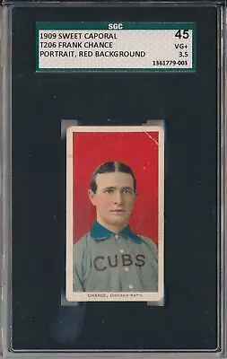 1909 T206 Sweet Caporal - Frank Chance Red Portrait - Sgc 45 Vg+ 3.5 (svsc) • $899.99