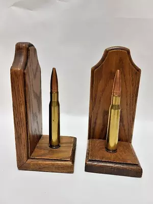 Pair Of Vintage 50 Caliber 7 1/2  X 3 1/4  Bookends Military Dacore • $16.95