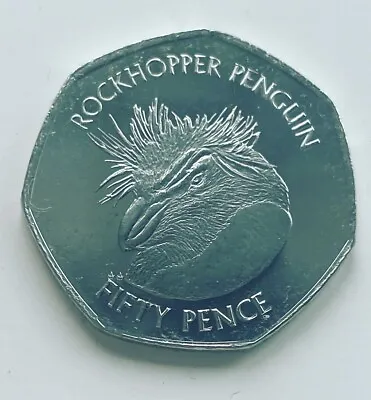 2021 Falkland Islands Rockhopper Penguin 50p Coin Fifty Pence • £4.99