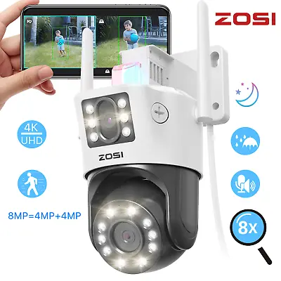 ZOSI IPC WIFI IP Camera Wireless Outdoor CCTV HD PTZ Smart Home Security IR Cam • £29.99