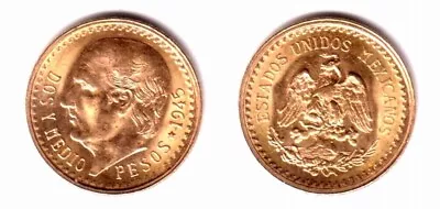 Mexico 1945 Gold 2.5 Pesos GEM BU BLAZER  .0623  AGW TROY--ORIGINAL MINT ROLL • $177.77