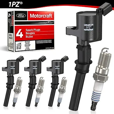 4x Ignition Coil DG508 & Motorcraft Spark Plugs SP479 Ford Lincoln 3W7Z12029A • $48.59