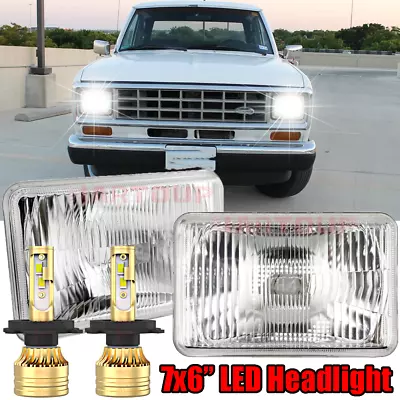 For Ford Ranger 1983-1988 Pair 7X6 Inch H4 6000K LED Headlight High/Low Beam • $113.77