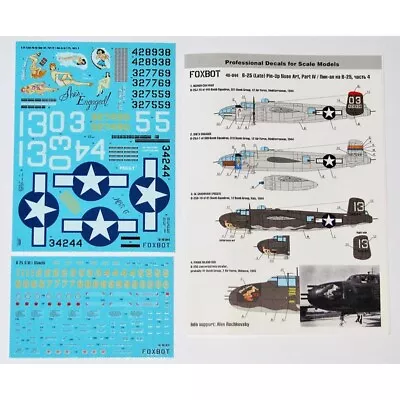 FOXBOT 48-044 Scale 1:48 Decals North American B-25G/H/J Mitchell Pin-Up Part IV • $24.30