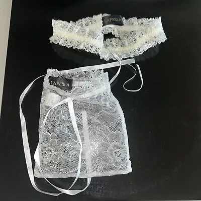 La Perla Lace Garter White With Lace Pouch • $38