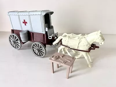 Marx Custer's Last Stand-medical Wagon Top Seat Accs & Horses - Very Good Item • $119.99