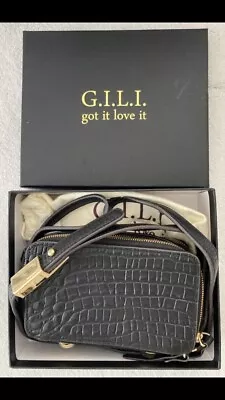 G.I.L.I. Women’s Croc Embossed Leather Crossbody Bag/Purse • $27.99