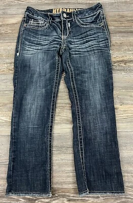 $10 • Buy Hydraulic Jeans Lola Crop Capri Low-Rise Stretch Embellished Womens 3/4 Denim
