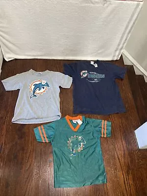 Vintage Miami Dolphins Youth Shirt Lot Of 3 Various Sizes • $29.99