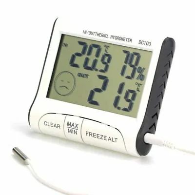 £5.78 • Buy Digital Indoor ℃/℉ Max Min Thermometer Hygrometer Humidity Meter W/ Probe Sensor