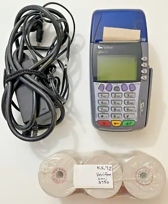 VERIFONE Omni 3750 Credit Card Machine With Pin Pad With Cords & Receipts(KK#72) • $28.88