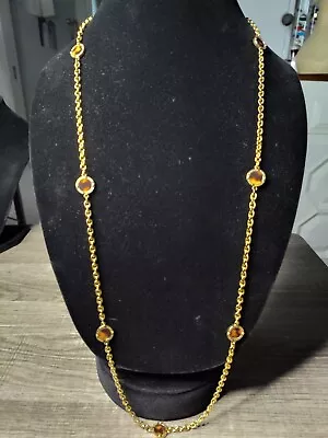 Michael Kors Tortoise Shell Gold Tone Chain Scatter Necklace Excellent Condition • $45