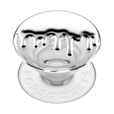 $26.95 • Buy PopSockets PopGrip Phone Grip Stand Mount Holder Swap - Chrome Drip Silver