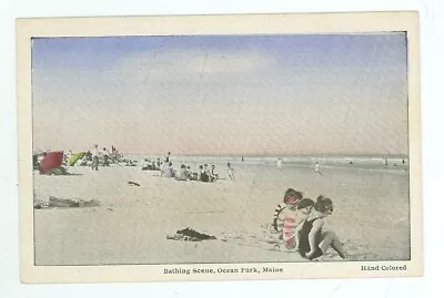 Ocean Park Maine Bathing Scene (Hand-Colored 1915-30 Era (OmiscME21 • £14.59