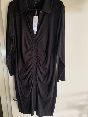 $39 • Buy Forever New Curve, Tara Shirt Dress, Size 20, Black.