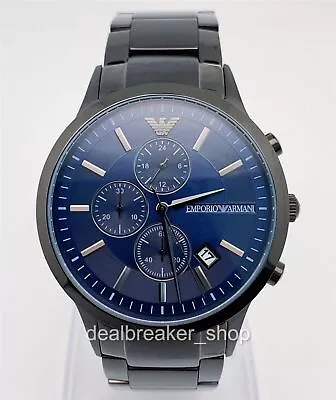 EMPORIO ARMANI AR11215 Renato Chronograph Quartz Blue Dial Men's Wrist Watch • $227.55