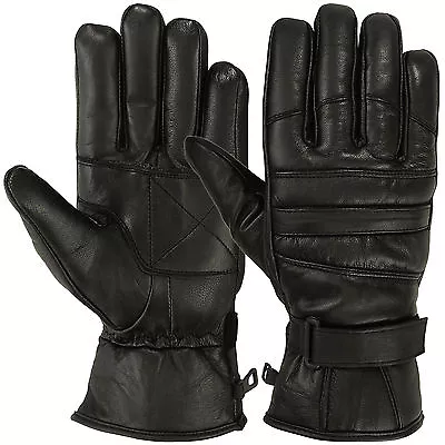 Mens Warm Winter Gloves Dress Motorcyle Cold Weather GloveThermal Lining Leather • $16.99