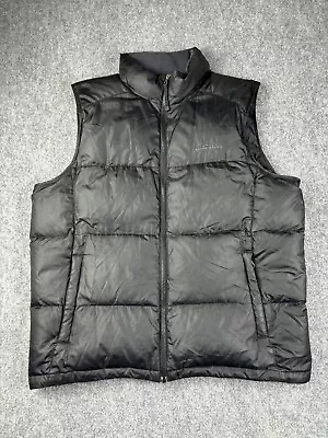 Eddie Bauer Vest Mens Large Black Goose Down Puffer Downlight Nylon Outdoors • $35