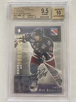 2004-05 IGT Heroes & Prospects Auto Mike Richard’s Pre-Rookie BGS 9.5 #A-MR • $39.99