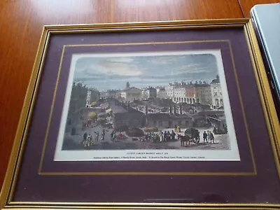 Hand Coloured Facsimile Of A Wood Engraving C.1875 Covent Garden Market C1820 • £10