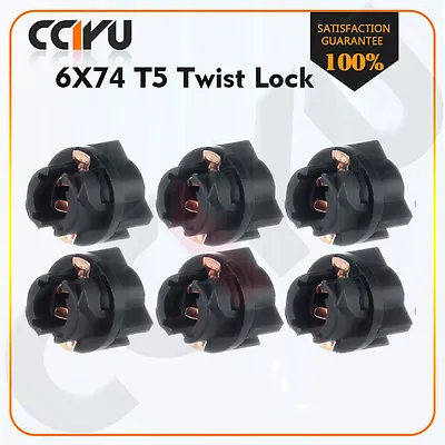 6x TWIST LOCK SOCKET T5 LED INSTRUMENT PANEL CLUSTER DASH LIGHT BULB 58 70 73 74 • $7.09