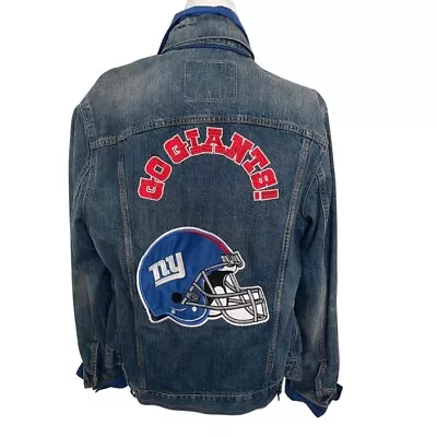 LEVIS CUSTOM Denim Giants Football Jacket MENS JEAN Men’s Large • $34.99