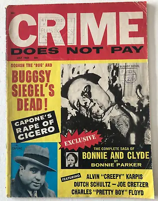 £1 • Buy Crime Does Not Pay - Jul 1968 - Us True Crime Magazine - Very Rare
