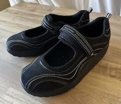 Skechers Shape Ups Mary Jane Strap Toning Shoes Black 11807 Women’s Sz 11 • $24.95