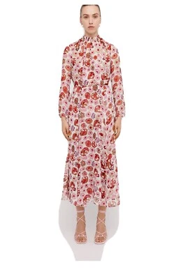 $400 • Buy SILK GEORGETTE FLORAL DRESS PINK Scanlan And Theodore