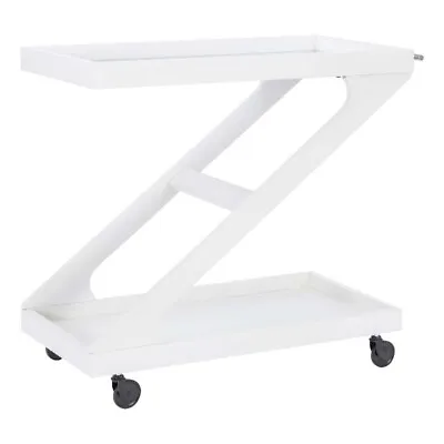 $163.76 • Buy Linon Mare Wood Rolling Bar Cart With Glass Top In Antique White