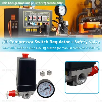 Air Compressor Pressure Switch Manifold Regulator + Safety Valve 175psi 4 Port • $29.59
