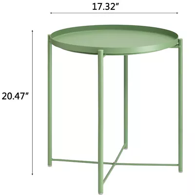 Round Anti-Rust Tray Metal Coffee End Table Sofa Side Table For Living Room • $27.59