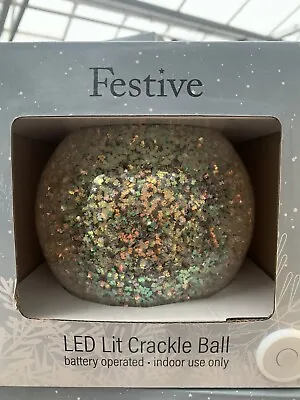 £17.99 • Buy Festive LED Crackle Ball Disco Pink Glitter Colours 15cm Battery Operated