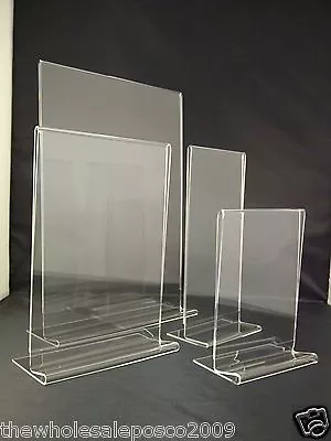 Double Sided Acrylic Poster Menu Holder Perspex Leaflet Display Stands A4 A5 A6 • £162.07