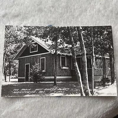 Manitowish WI Voss’s Breezy Point Log Cabin Real Photo Postcard Wisconsin RPPC • $6.99