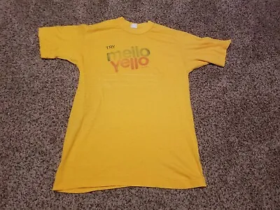 Vintage Try Mello Yello Shirt Cal Cru Single-Stitch Size Large S/M 70s/80s • $18