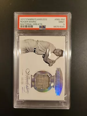 2017 Flawless #MG-RM ROGER MARIS Game Used Jersey - Pop 2 - #/25 - PSA 9 • $300