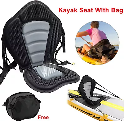 Black Kayak Seat Paddle Cushion Board Back Rest Safety Rest Back Support Cushion • £23.99