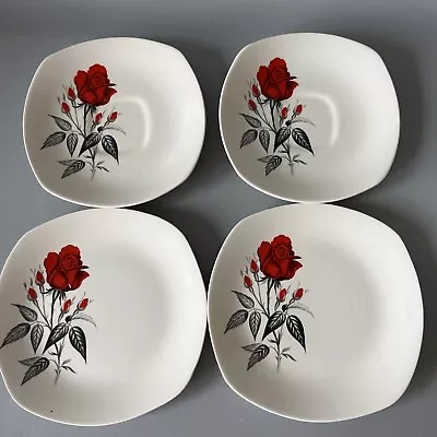 2x Midwinter Stylecraft CARMEN Red Rose Saucers & Side Plates • £8