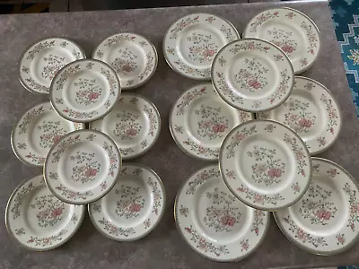 16 Pc Minton Jasmine China - 8 Salad Plates & 8 Bread Plates Excellent Condition • $95