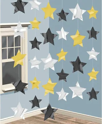 £3.75 • Buy Star Hanging Strings Decoration Gold Black Silver Hollywood Party Prom Decoratio