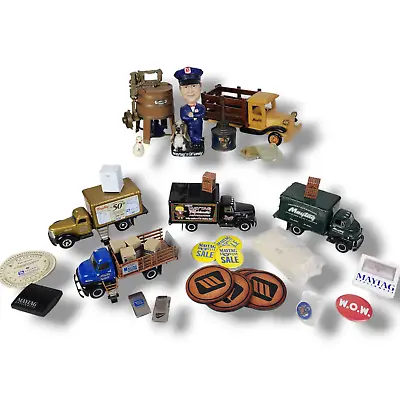 VTG Maytag Lot Advertising Toys Trucks Miniature Washing Machine Bobblehead Pins • $275
