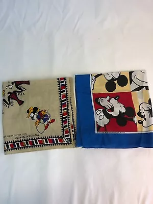 VTG Disney Bandana Lot 2 Cowboy Mickey Mouse Minnie Handkerchief • $29.99