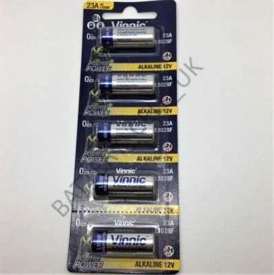 £4.75 • Buy 5x 12V L1028 BATTERY VINNIC ALKALINE L1028F L1028 LRV08 23A MN21 A23 EXPIRY 4/24