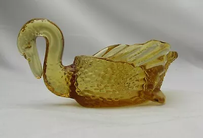 Rare Vintage Mosser Glass Item 118 Amber Swan Open Salt Dip Old Cambridge Mold • $22.89
