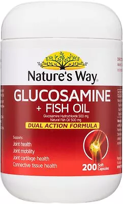 Glucosamine + Fish Oil 200 Capsules X 3 Pack Nature's Way • $117.96